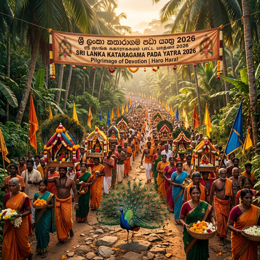 Kataragama Pada Yatra 2026 pilgrimage procession through the Sri Lankan jungle